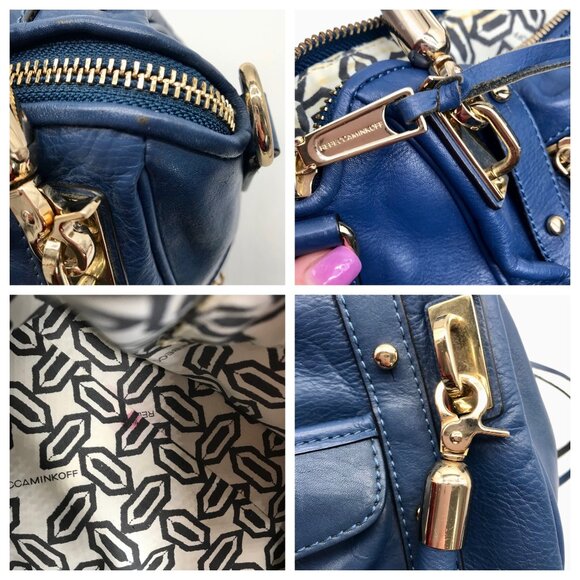 Rebecca Minkoff Blue Leather Cupid Satchel Bag - Picture 11 of 12
